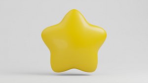 Star round simple 5 pointed cartoon icon symbol
