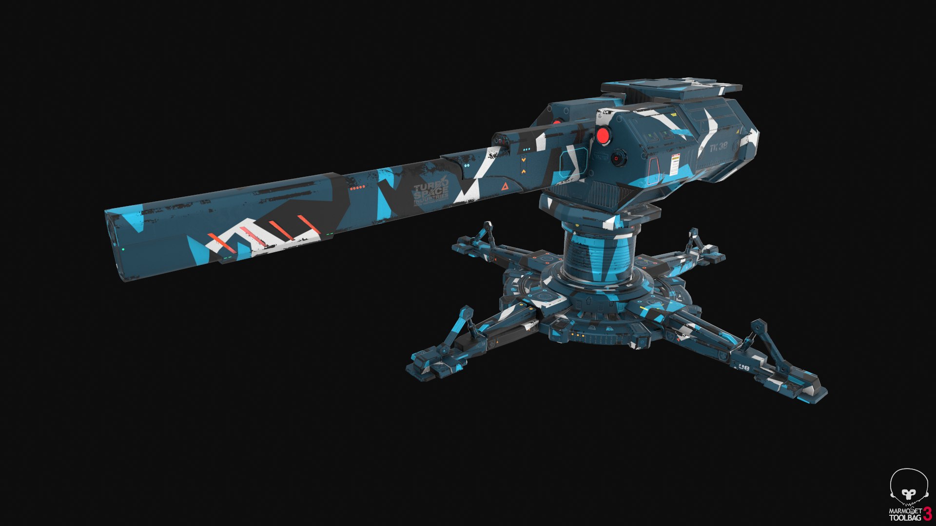 sci fi turret pbr 3D model https://p.turbosquid.com/ts-thumb/zC/4C3KDU/BpmJJ7vN/camo03/png/1545985756/1920x1080/fit_q87/20877dc7fe67de8959fc407d8c93edaae96ebb7e/camo03.jpg