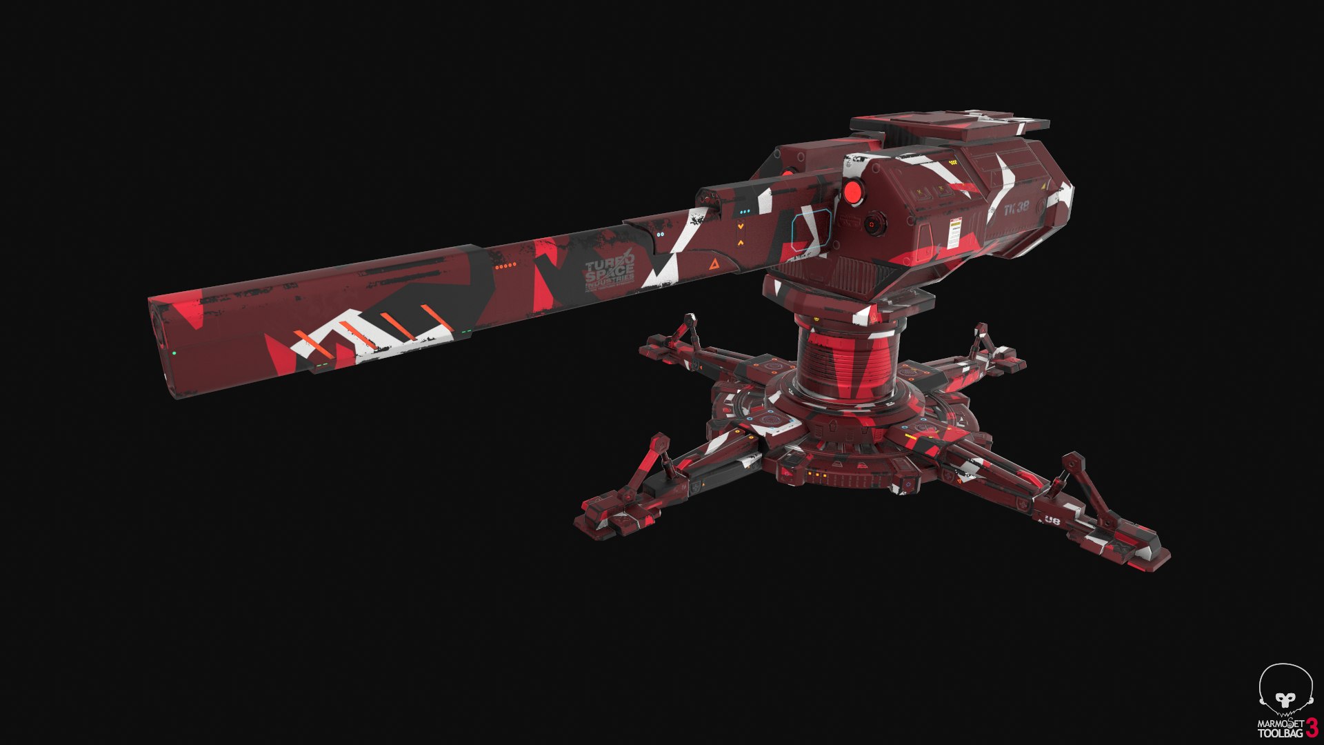 sci fi turret pbr 3D model https://p.turbosquid.com/ts-thumb/zC/4C3KDU/P6rXYdYQ/camo02/png/1545985756/1920x1080/fit_q87/6c8e74f05155a35d868fc9f082f856569bce02b4/camo02.jpg
