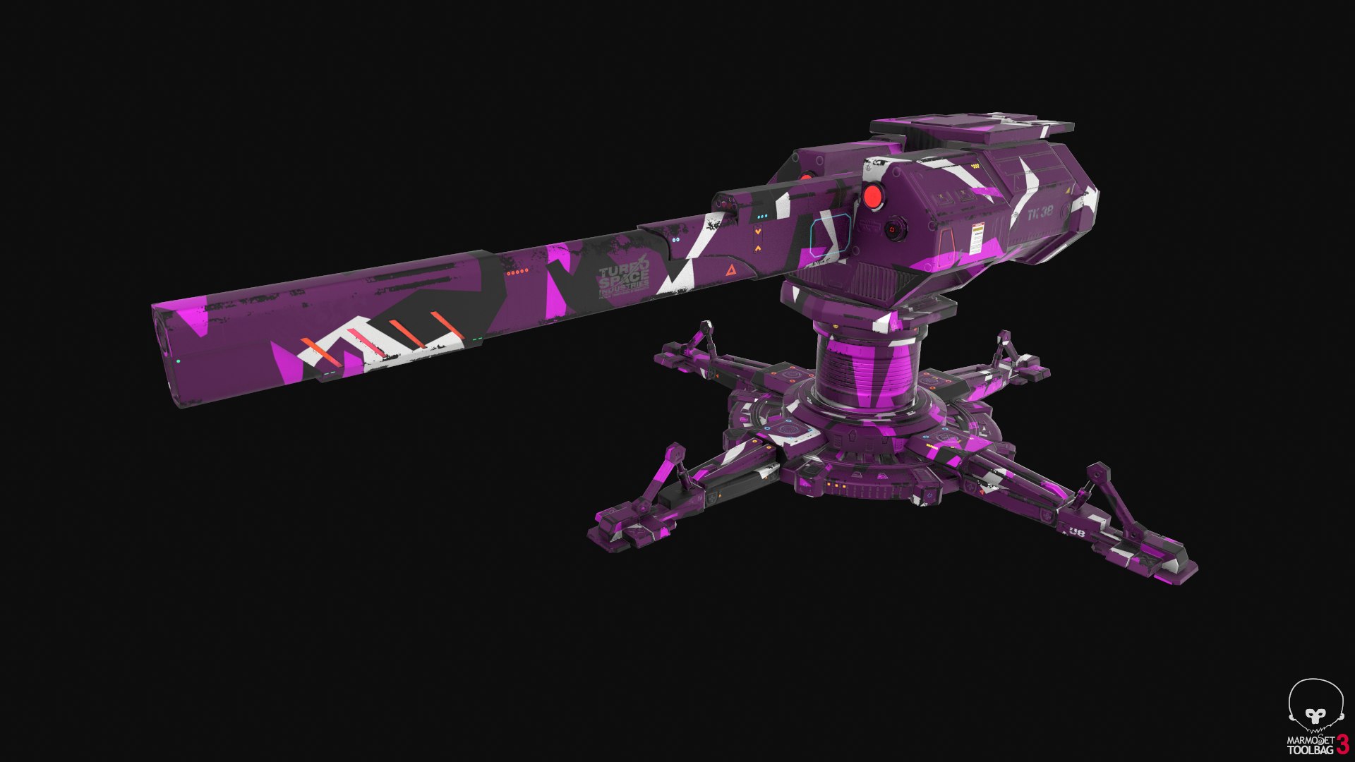sci fi turret pbr 3D model https://p.turbosquid.com/ts-thumb/zC/4C3KDU/f0hMsKqu/camo04/png/1545985756/1920x1080/fit_q87/e9524238ad06a493a3bd5c4ae063108ddc62279b/camo04.jpg