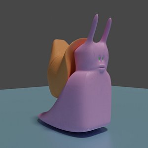 Cartoon snail with shell 3D model