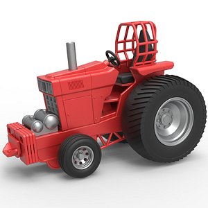 3D Diecast fun short Pulling Tractor Scale 1 to 25