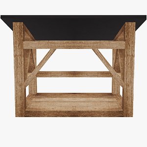 Dark Firewood Storage Low poly 3D model