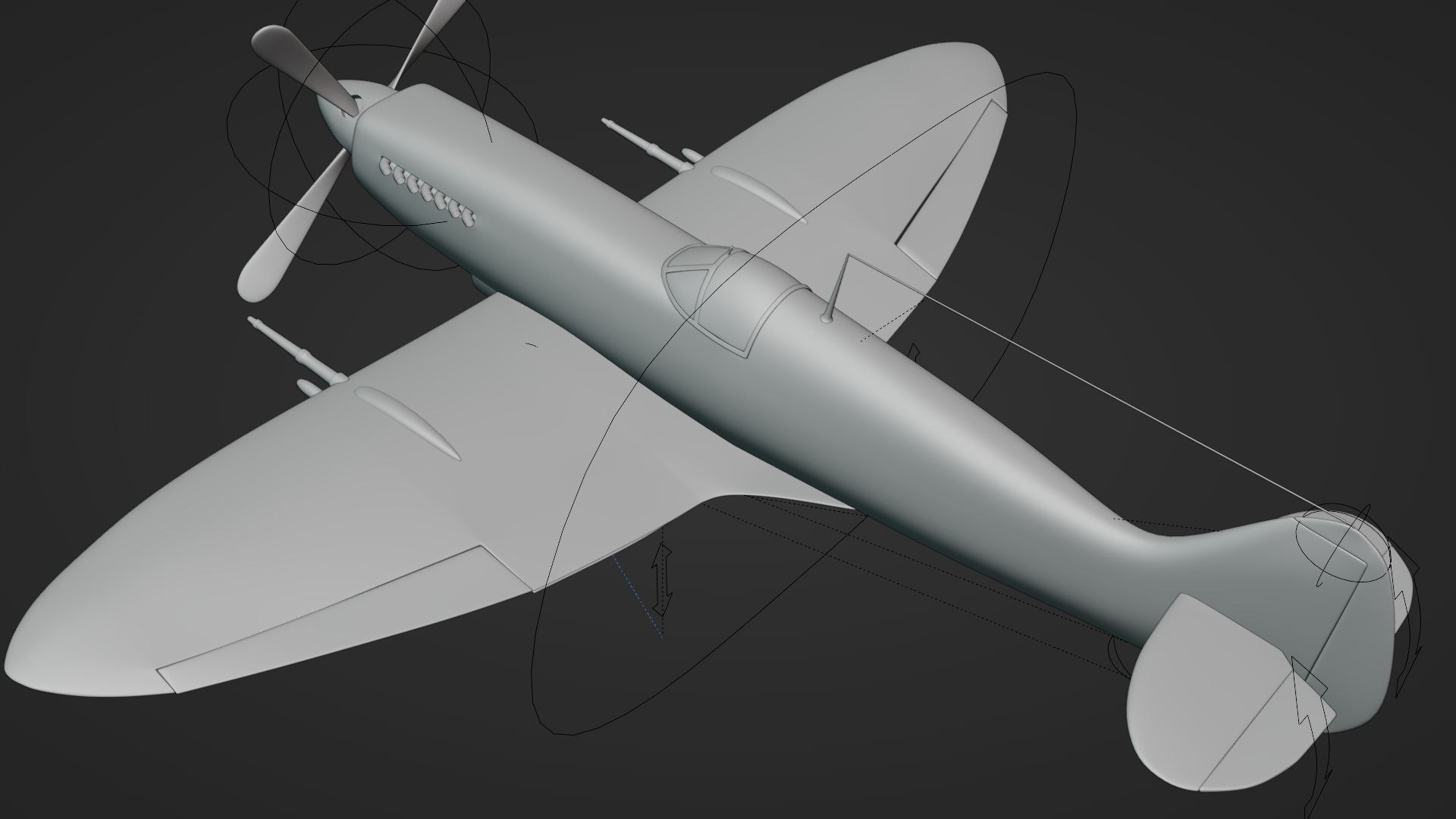Supermarine Spitfire - Blender - Rigged And Texture Baked 3D Model ...