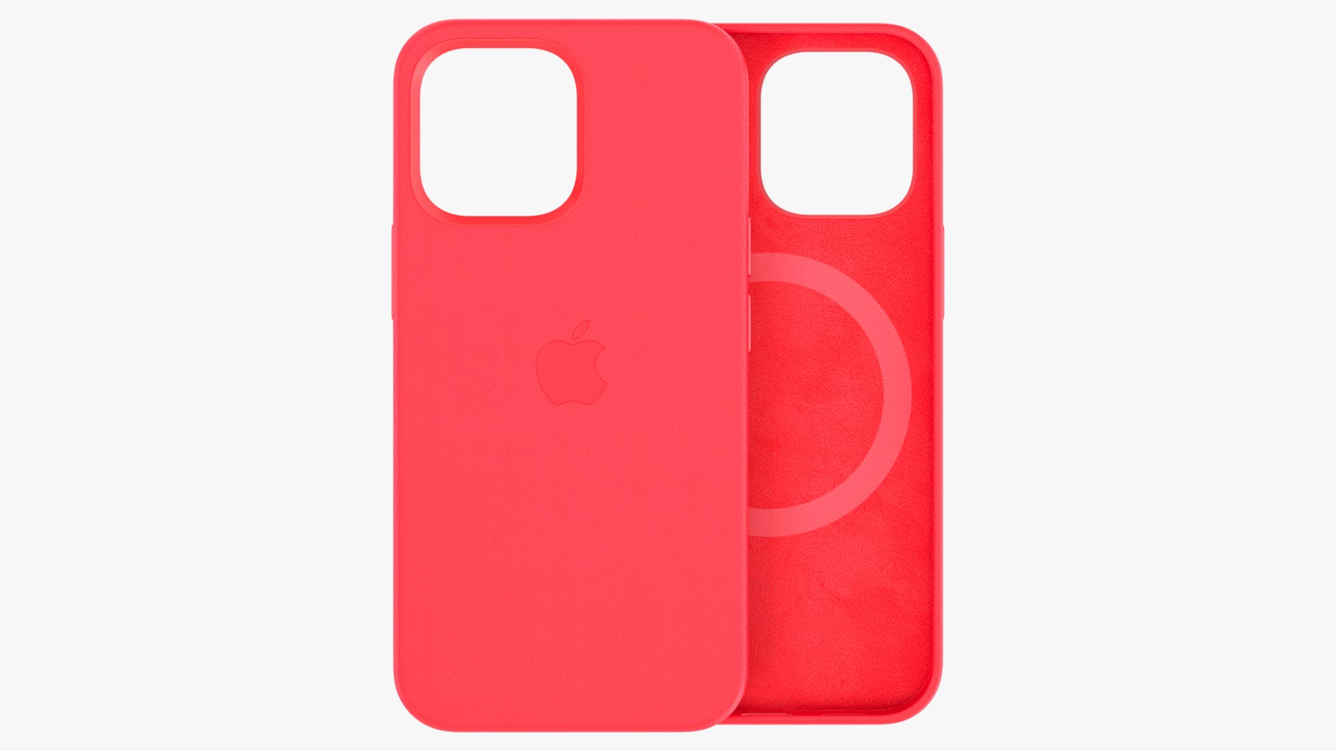 iPhone 12 mini Leather Case with MagSafe Red 3D model preview