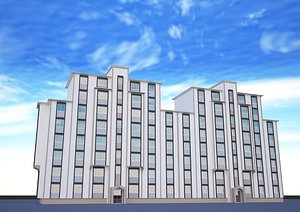big building facade 3D model