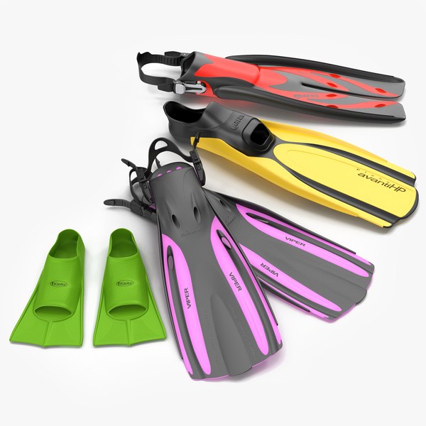 swim fins modeled 3d model