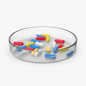 Petri Dish With Pills 3D model
