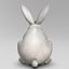 3d realistic white rabbit
