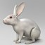 3d realistic white rabbit