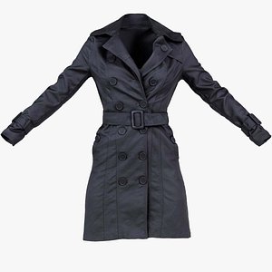 Double Breasted Leather Coat Remastered model