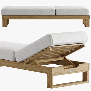 3D Rio Outdoor Teak Chaise Lounge model