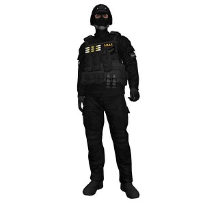 SWAT Soldier 1 LOD2 Rigged