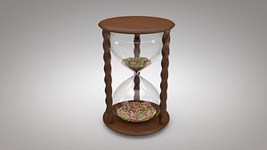 3D Wooden hourglass timer model