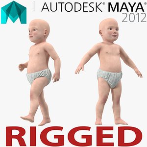 small baby boy rigged 3d ma