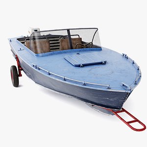 Old vintage worned power boat Progress - 2 iv7 3D model