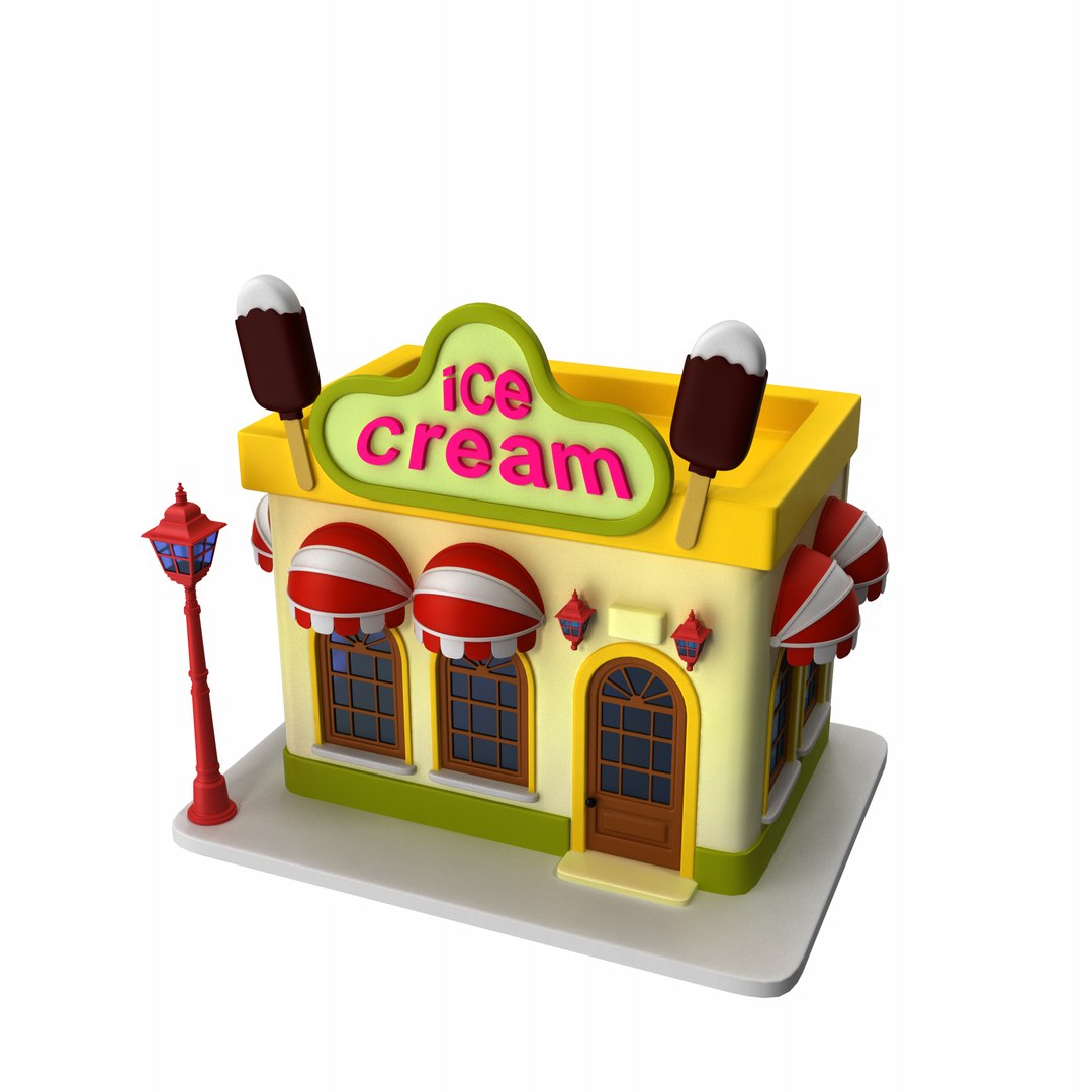 Cartoon Ice Cream Shop Model - TurboSquid 2313964