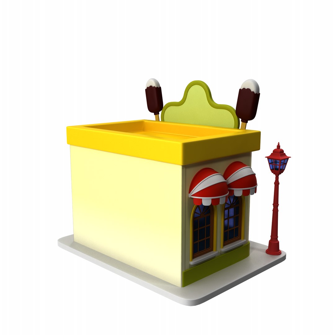 Cartoon Ice Cream Shop Model - TurboSquid 2313964