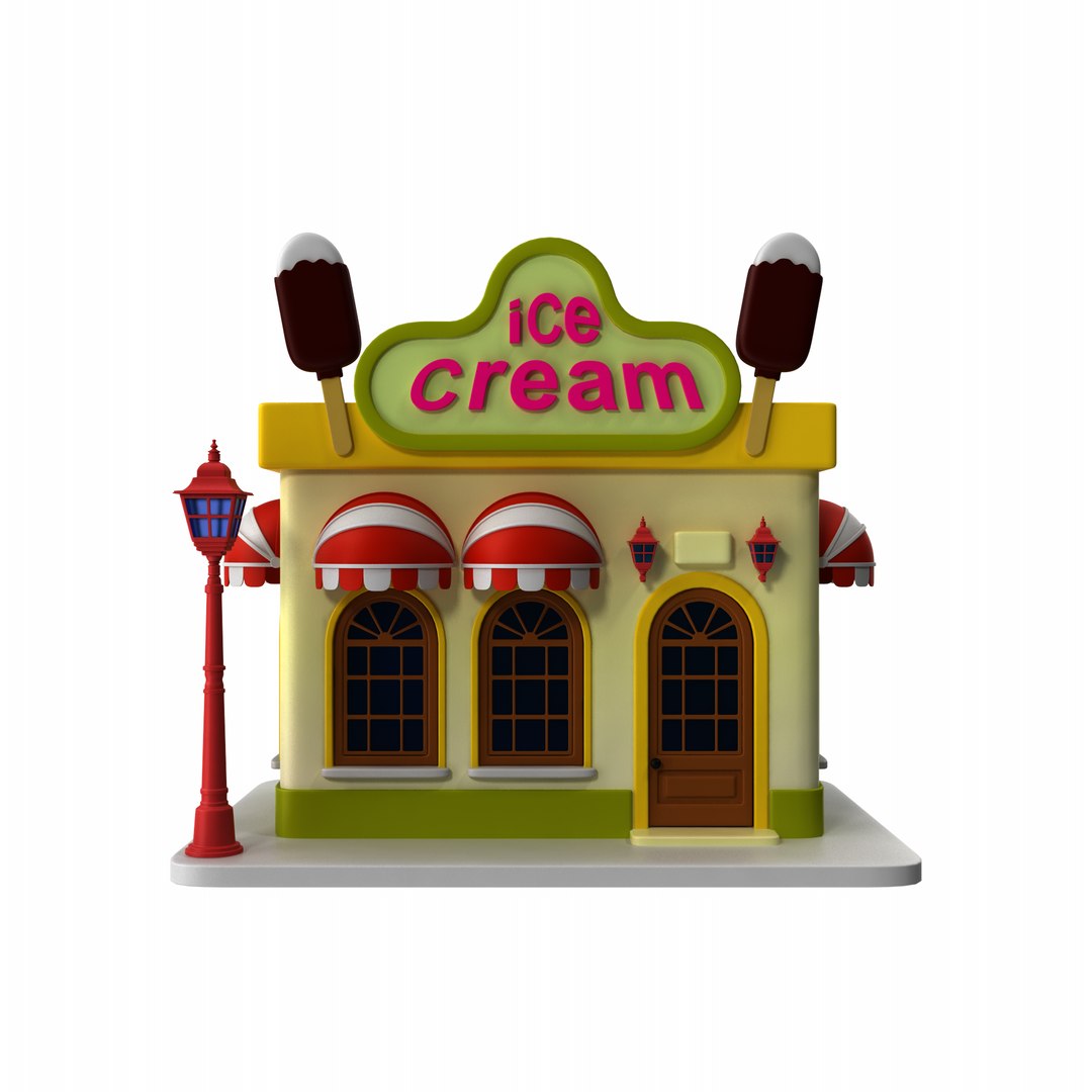 Cartoon Ice Cream Shop Model - TurboSquid 2313964
