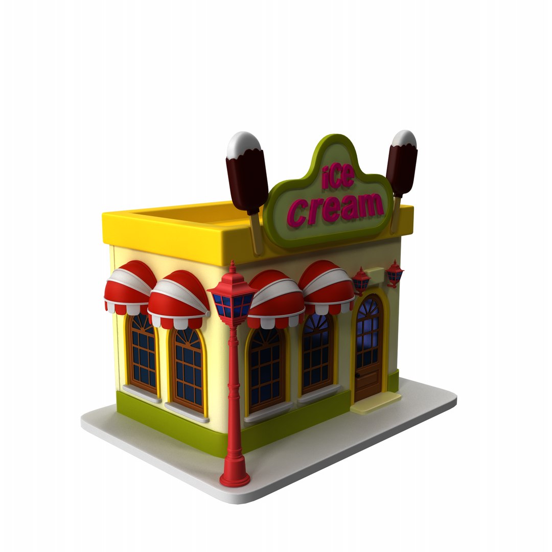 Cartoon Ice Cream Shop Model - TurboSquid 2313964