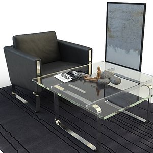 lounge chair coffee table 3d max