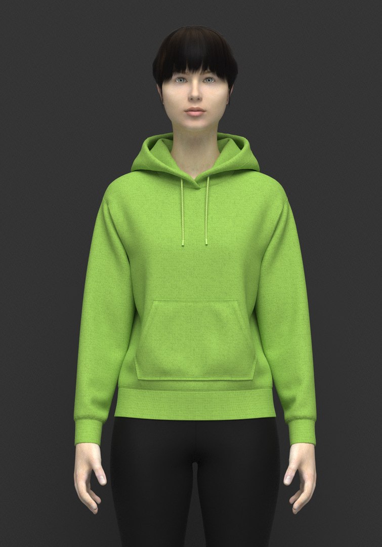 Women Drop Shoulder Hoodie and Legging 3D model - TurboSquid 2019220