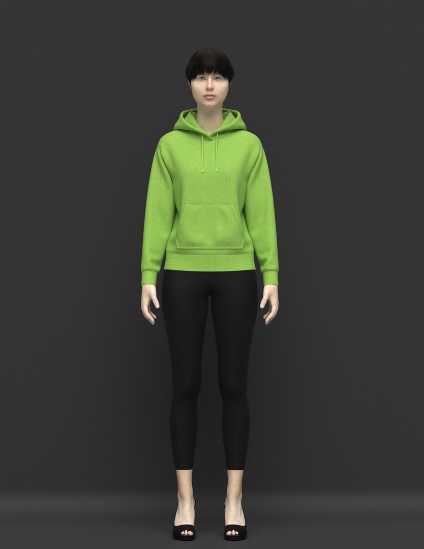 Women Drop Shoulder Hoodie and Legging 3D model - TurboSquid 2019220