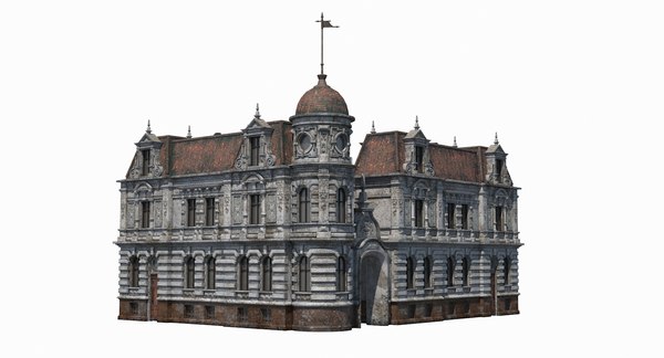 3d model old european house