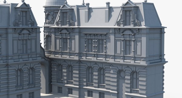 3d model old european house