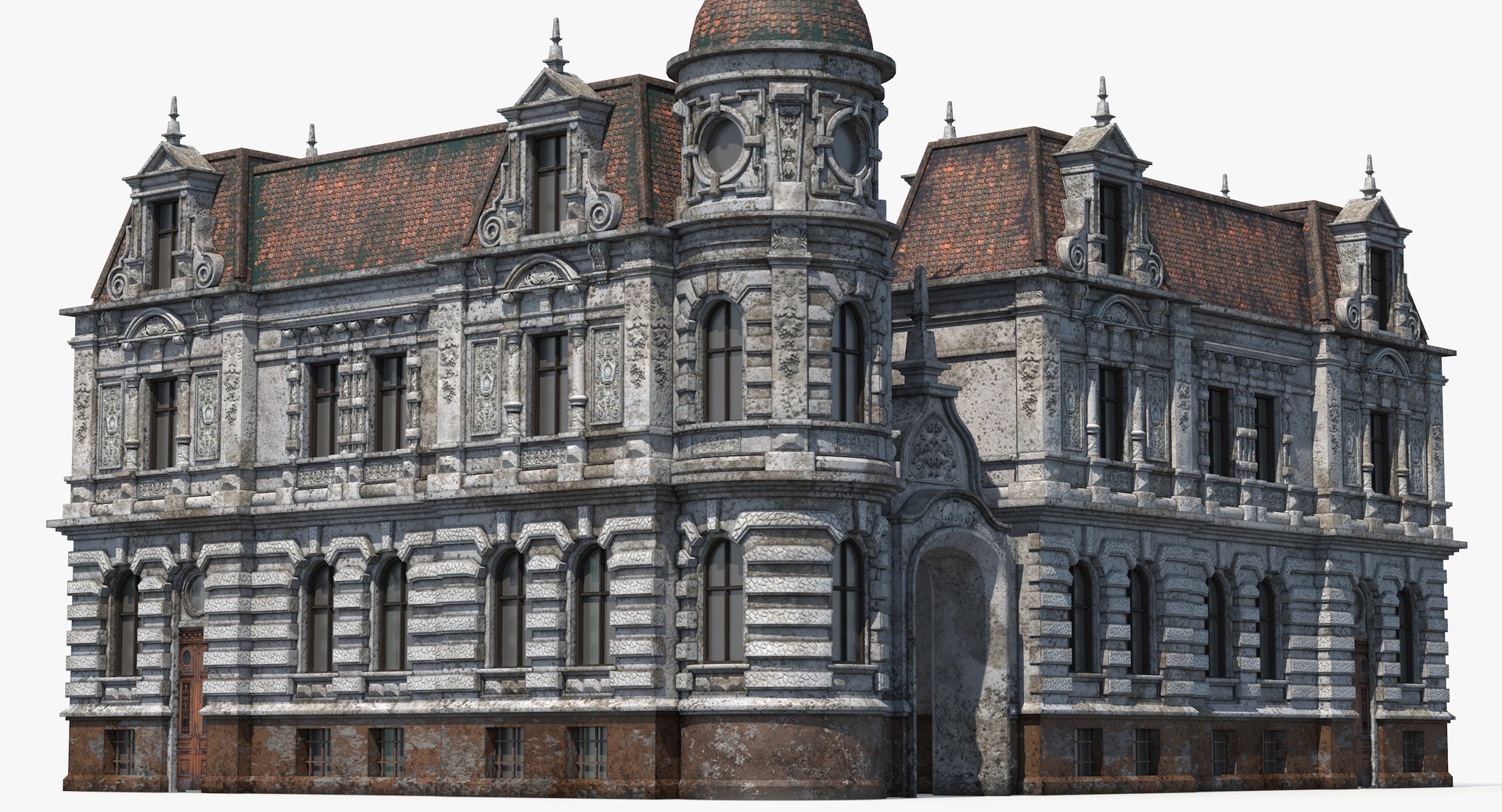 3d model old european house