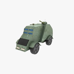 cartoon armored car 3d model