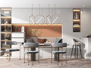 3D Modern Kitchen Interior Scene