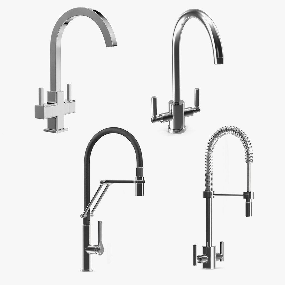 Kitchen Taps Collection 2 3D model preview