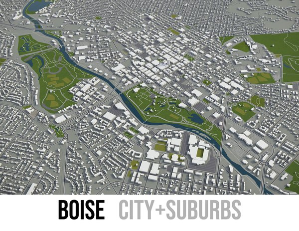 3D model city boise surrounding area