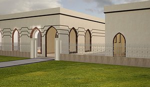 mosque arabic design interior 3D model