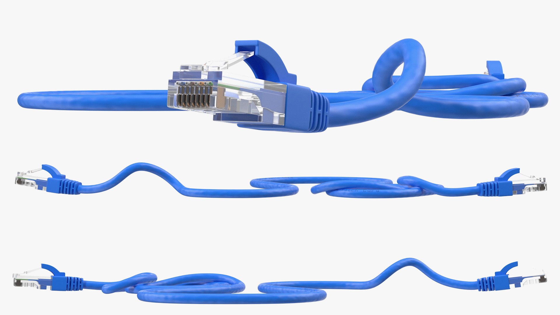 3D Rj45 Cable Blue - TurboSquid 1458560
