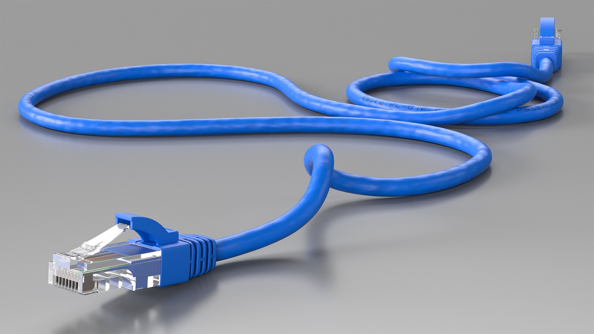 RJ45 Cable Blue 3D model preview