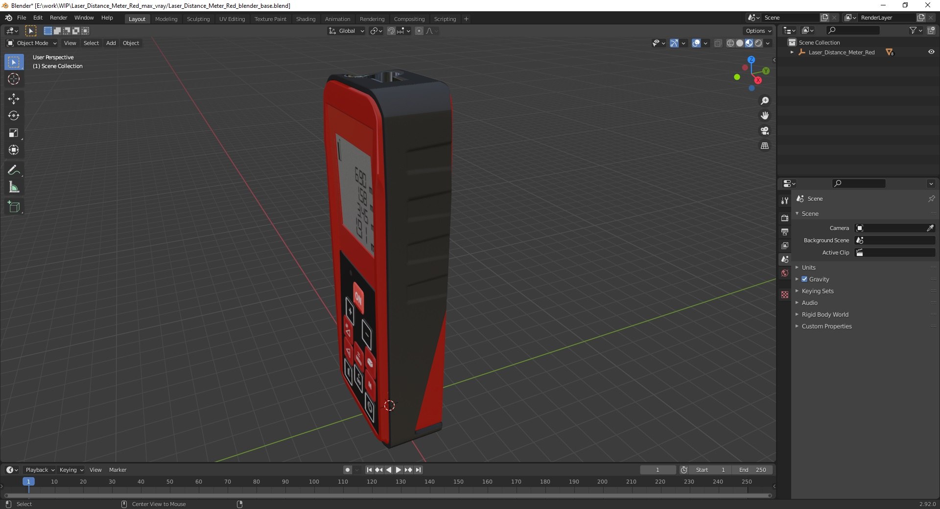 Laser Distance Meter Red 3D - TurboSquid 2132227