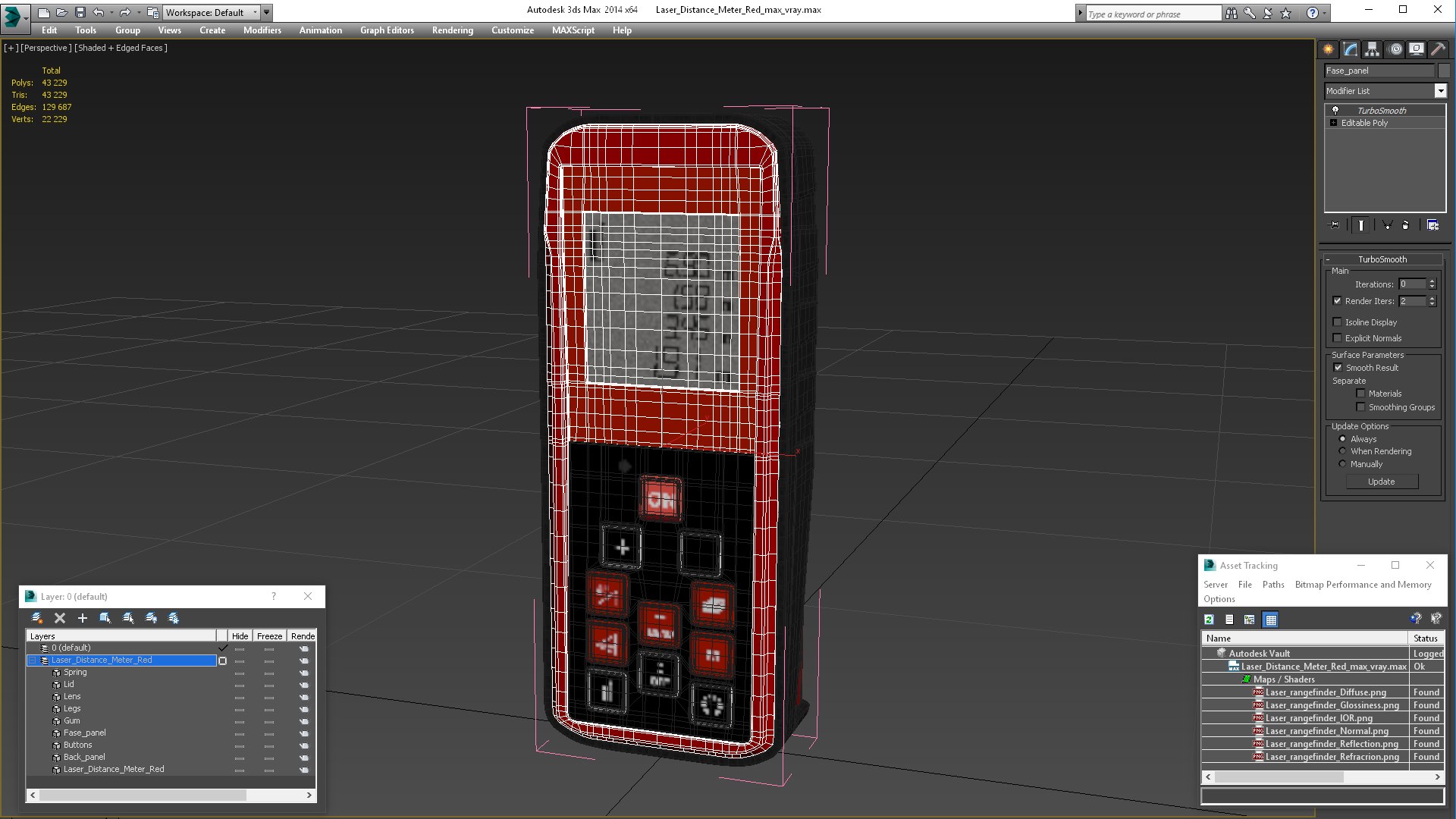 Laser Distance Meter Red 3D - TurboSquid 2132227