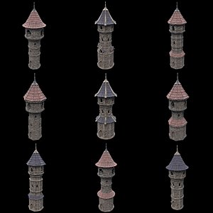 3D MAGE WIZARD TOWER ANCIENT MAGIC TURRET CASTLE SORCERY AAA model