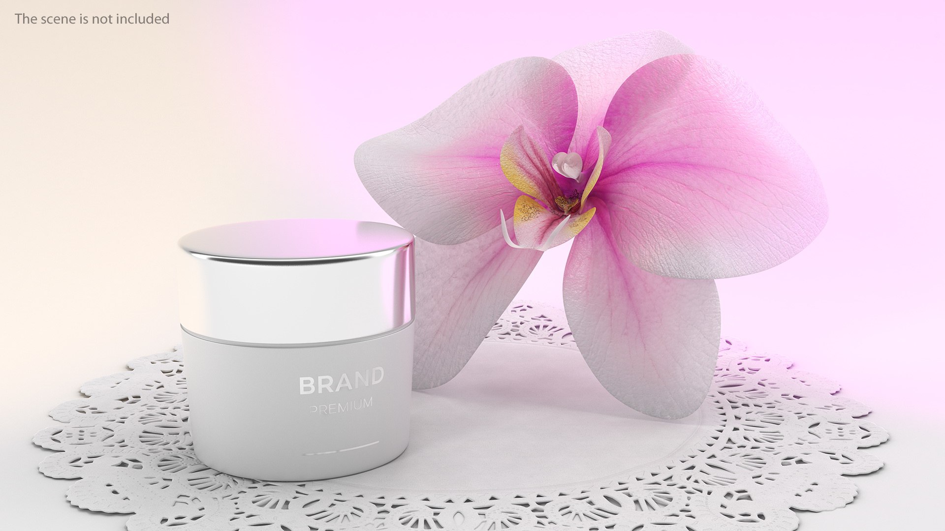 White Cosmetic Cream Jar 3D model preview