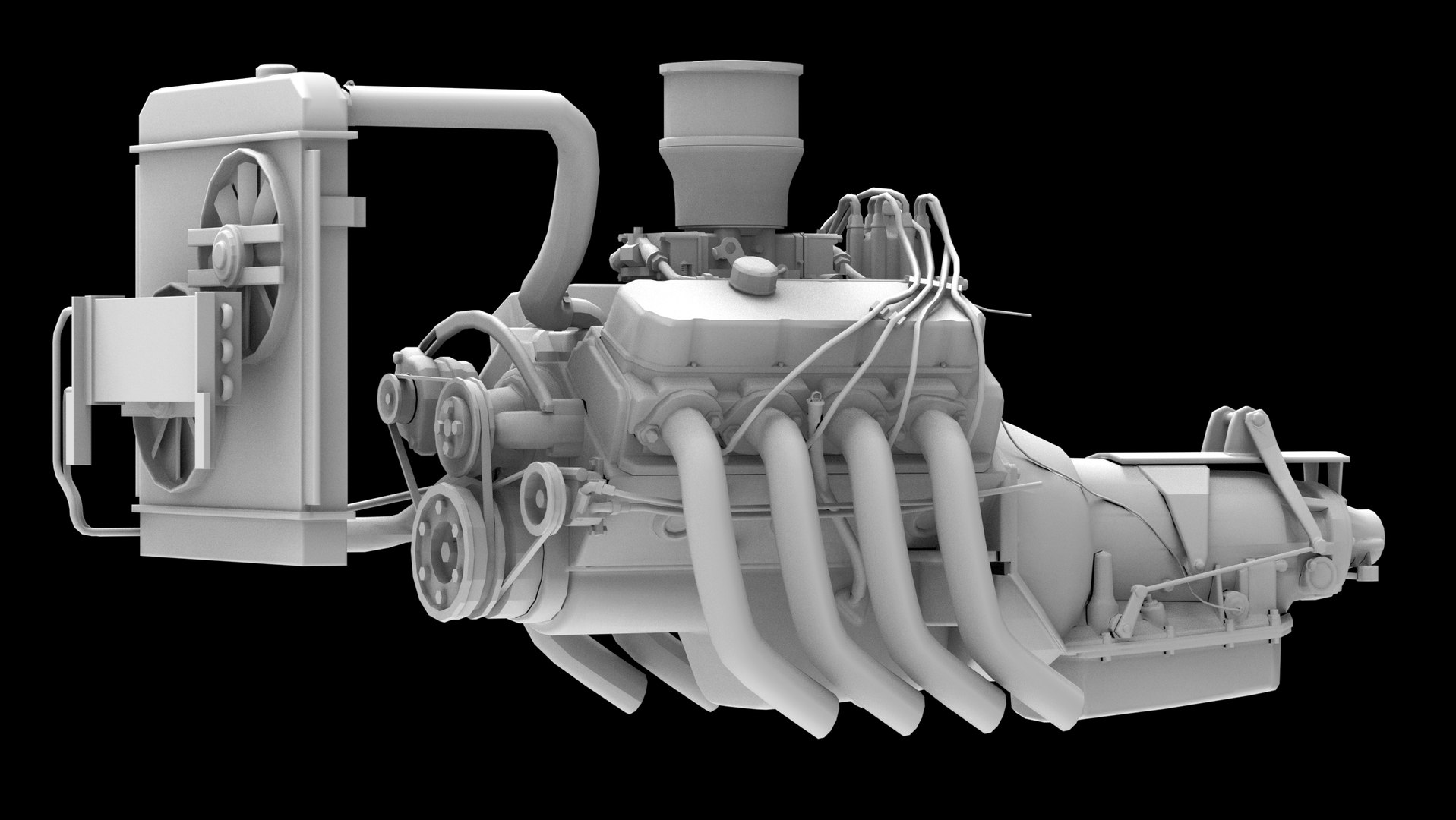 Chevy 454 Big Block V8 Engine 3D - TurboSquid 2335988