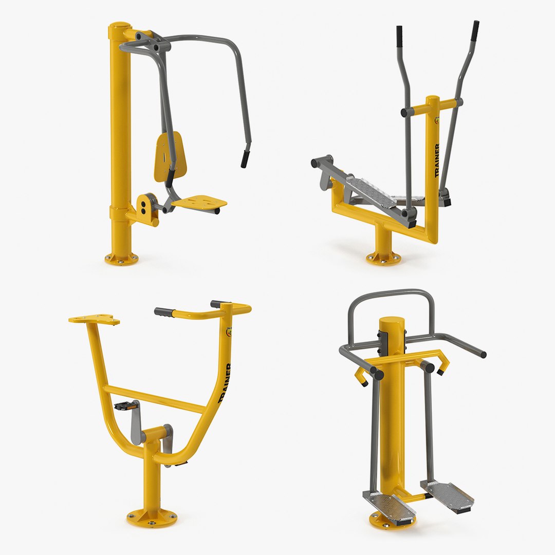 Outdoor Fitness Equipment Collection 3 3D model preview