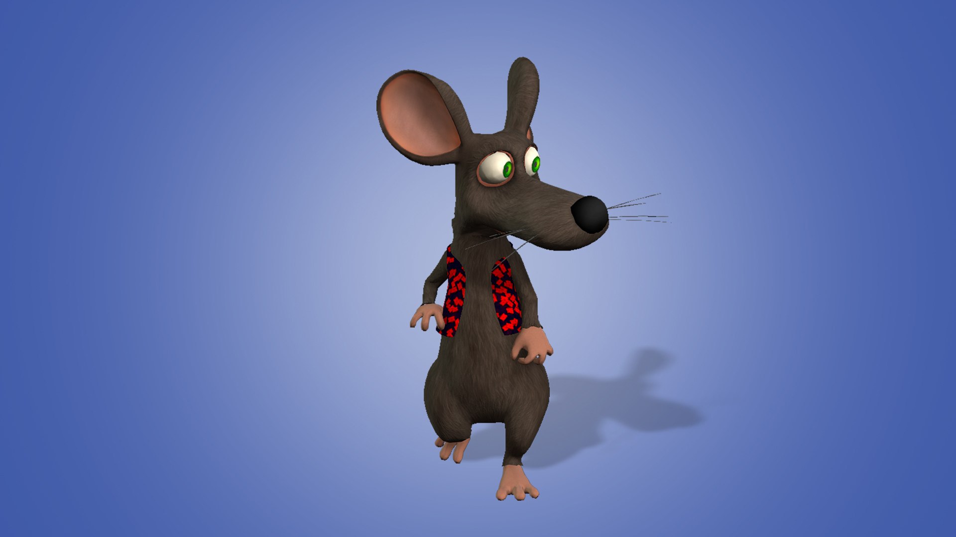 3D Cartoon Rat Fully Rigged - TurboSquid 1690913