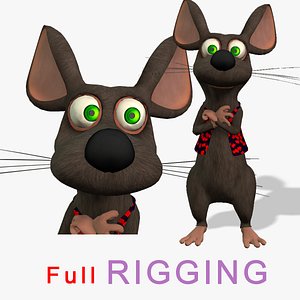 Cartoon Rat Fully Rigged.