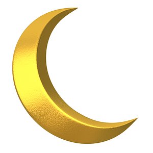 3D Crescent moon Gold model