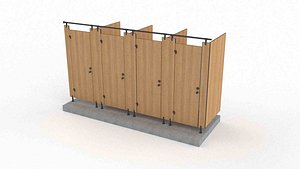 3D Public Toilet Partition model