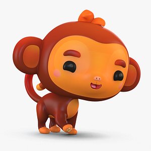 cute cartoon monkey 3D