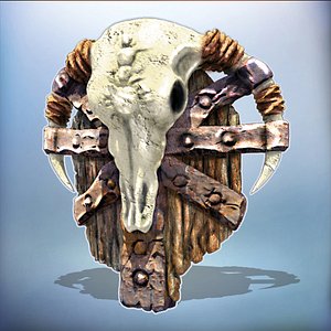 3d model fantasy orcish shield