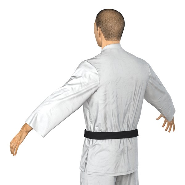 3d japanese karate fighter fur model